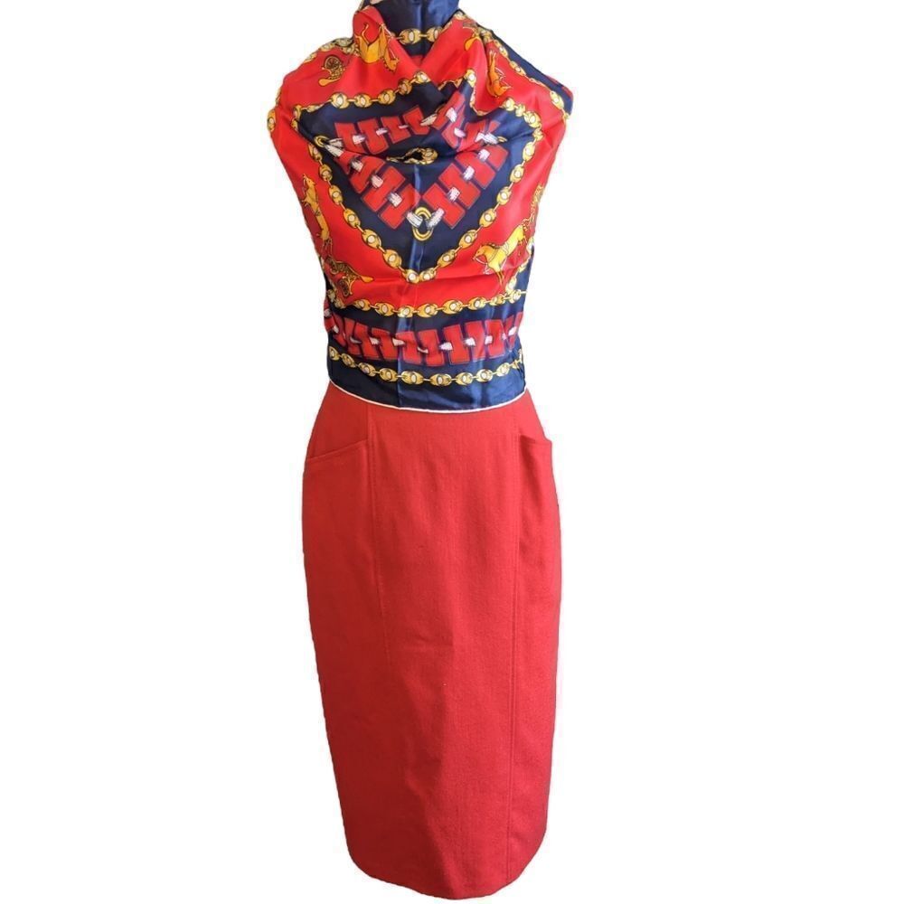 St. Michael vintage Red wool skirt size 12‎